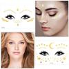 Zonon 20 Sheets Gold Glitter Freckles Face Tattoo Sparkle Face Makeup Patches Metallic Face Tattoo Sticker Temporary Transfer Tattoo Parties Decor for Halloween Christmas Women Makeup Dancer Costume view 4