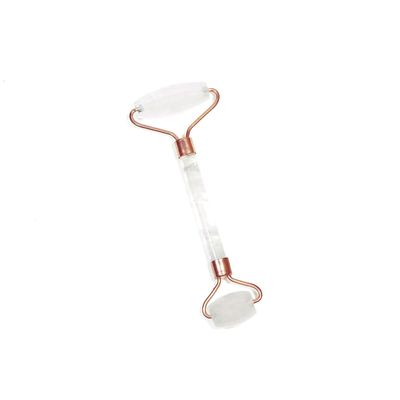 Clear Quartz Facial Roller set for skin detox - stainless steel message tool for face body neck to reduce aging wrinkle | natural jade stone