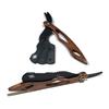 Brown Wooden Shaving Straight Edge Single Edge Unisex Hair Cutting Razor - All Purpose Shaving Kit - Cut Throat Folding Knife Shavette + Blades Included view 2