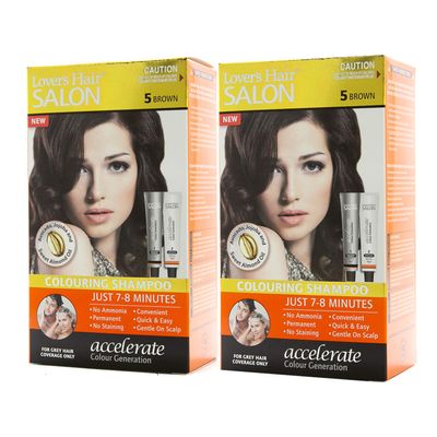 2 LOVER'S HAIR SALON COLORING SHAMPOO BROWN #5