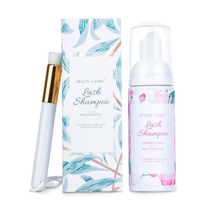 Eyelash Extension Shampoo+Brush/60ml Eyelash Foam Cleaner/Safe and Mild Without Irritation/Remove Makeup Residue & Mascara/Perfect For Salon Use And Home Care(rose)