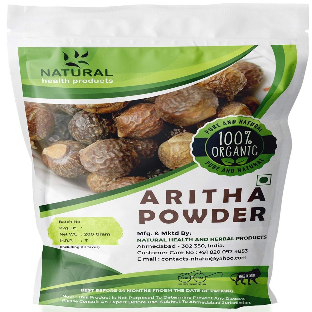 Natural Health Products 100% Reetha Powder For Hair, Scalp Treatment, hair growth and conditioning 200 Gm