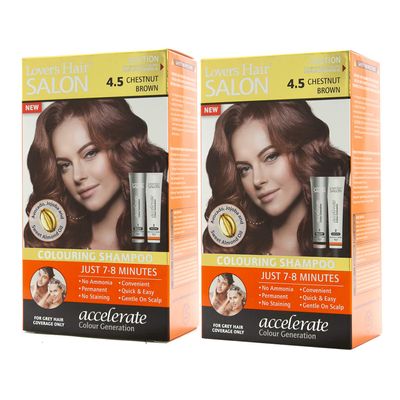2 LOVER'S HAIR SALON COLORING SHAMPOO CHESTNUT BROWN #4.5