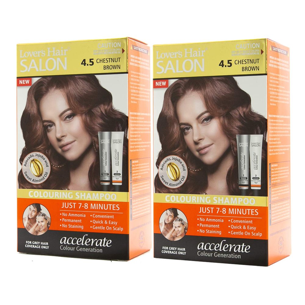 2 LOVER'S HAIR SALON COLORING SHAMPOO CHESTNUT BROWN #4.5