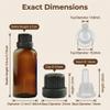 3 Pack 50ml/1.7oz Amber Glass Dropper Bottles, Light-Proof Leak-Proof with Dropper Inner Plug & Black Threaded Cap for Essential Oils, Aromatherapy, DIY Crafts, Travel Storage view 2