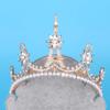Shineweb Gorgeous Eiffel Tower Rhinestone Crown Women Royal Wedding Bridal Tiara Jewelry Hair Scrunchies Bands Golden view 3