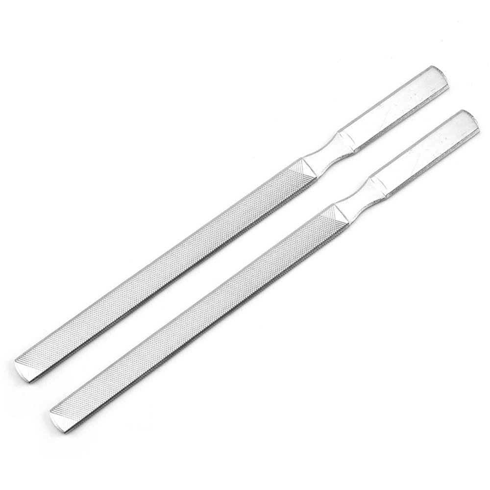 2 Pieces Stainless Steel Nail File 4 Sides Nail File Metal Buffer Fingernails Toenails Manicure Files for Salon and Home(5 Inch)