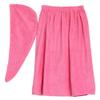 TOPINCN Bath Towel Wrap, Soft Microfiber Women Bathrobe Spa Towel Comfortable Adjustable Shower Robes Skirt with Fast Dry Hair Drying Cap for Gym Spa Sauna Steam Room Locker Room(Rose Red) view 1
