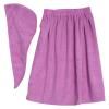 Keenso Women's Knee Length Bath Robe, Spa Towel Wrap Set with Hair Drying Skirt view 1