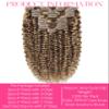 Clip in Human Hair Extensions Afro Jerry Curly 3B 3C Real Hair Clip in Extensions For Black Women Natural Black Color 100% Brazilian African American Hair Extensions (14 inch, Jerry Curly #P4/27) view 3