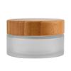 100g 100ml Frosted Glass Cream Jar Cosmetic Container with Inner Liners and Natural Bamboo lids Refillable Straight Sided Glass Cosmetic Jars Travel Toiletries Bottle Sample Jars for Lotion Cream view 1