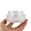 100g 100ml Frosted Glass Cream Jar Cosmetic Container with Inner Liners and Natural Bamboo lids Refillable Straight Sided Glass Cosmetic Jars Travel Toiletries Bottle Sample Jars for Lotion Cream view 2