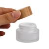 100g 100ml Frosted Glass Cream Jar Cosmetic Container with Inner Liners and Natural Bamboo lids Refillable Straight Sided Glass Cosmetic Jars Travel Toiletries Bottle Sample Jars for Lotion Cream view 3