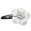 AeraVida Genuine White Leather Sweet Azalea Flower Barrette Hair Pinch Clip | Classic Hair Pinch Clip for Women | Leather Hair Pin | Gift for Daughter, Mothers Day, Gift for HER, Statement Fashion view 1