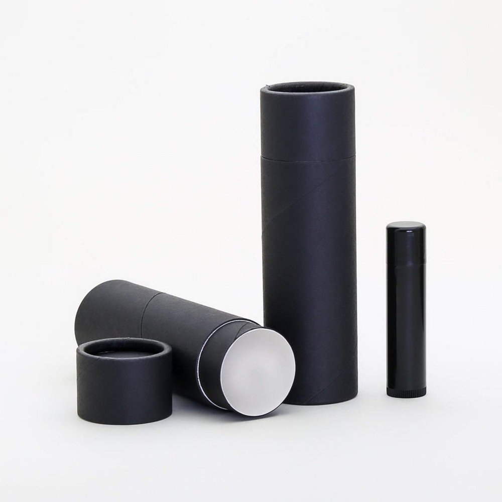 2.5 OZ Black Kraft Paperboard Lip Balm/Deodorant/Cosmetic/Lotion Tubes (300)