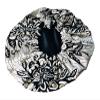 2Chique Boutique Women's African Ankara Print Satin Bonnet Multi Color Patterns (White/Black, Large) view 2
