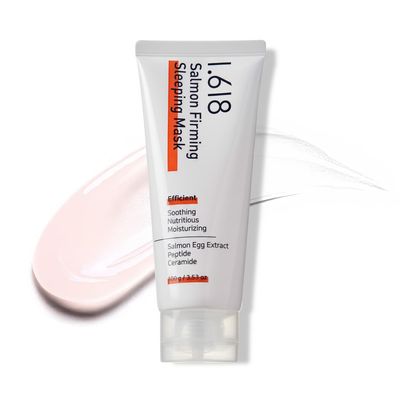 1.618 Salmon Firming Sleeping Mask 3.53oz - Korean Overnight Moisturizer Face Cream with Peptide, Vit-P, Beta Glucan, Centella Asiatica, Ceramide NP, Niacinamide, Adenosine, Trehalose