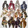 12PCS Women Girls Boho Hair Scrunchies Satin Silk Ponytail Holder Hair Rope Cute Rabbit Ear Bow Bowknot Scrunchie Bobbles Elastic Hair Ties Rubber Bands (12pcs) view 1