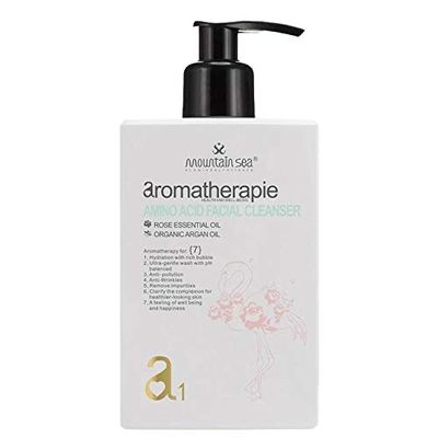 Aromatherapie Amino Acid Facial Cleanser/Organic Argan Oil & Rose Essential Oil- Free paraben, sulfate, gluten & pigment. 200 ml. 6.76 fl. oz.