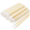 100 Pcs Disposable Lip Brushes Premium Lipstick Applicator Wands Bamboo Handle Makeup Tool Kits (Bamboo handle white) view 1