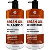 Moroccan Argan Oil Shampoo and Conditioner Set - Sulfate Free with No Parabens - Botanicals for Women and Men - Professional Moisturizing, Anti Frizz, Hydrating Solution for Dry, Wavy and Curly Hair view 1