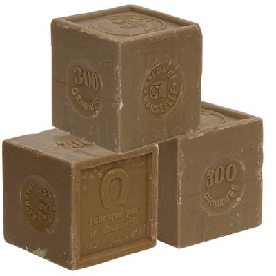 Savon de Marseille - French Soap Cube made with Organic Olive Oil - Suitable for All Skin Types - 300 Gram Cubes - Set of 3