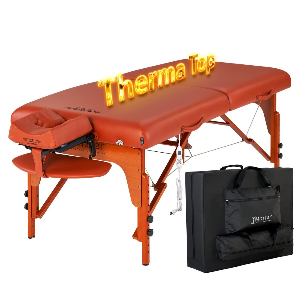 Master Massage 31" Santana Therma Top Portable Massage Table Package (Built in Heating Pads)- Esthetician Bed- Folding Massage Table with Heated Top