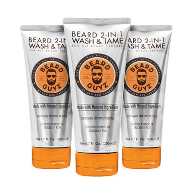 Beard Guyz 2-in-1 Beard Wash and Conditioner, Deep Cleansing Beard Shampoo for Men, Softening & Taming Formula 6.7 oz (Pack of 3)