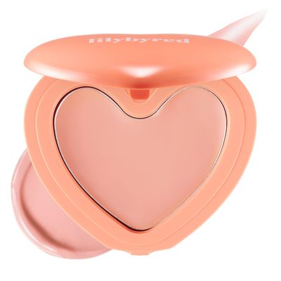 lilybyred Luv Beam Cheek Balm | Heart-Shaped Korean Cream Blush, Semi-Matte Finish, Long-Lasting, Blendable & Buildable, Soft Creamy Texture, Lightweight, Natural Flush, 0.12 oz. (01 Pure Coral)
