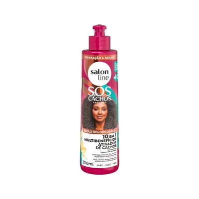 Salon Line - Linha SOS Cachos (+ Poderosos) - Ativador de Cachos 10 em 1 Multibeneficios 300 Ml - (SOS Curls (+ Powerful) - Curl Activator 10 in 1 Multibenefits 10.14 Fl Oz)