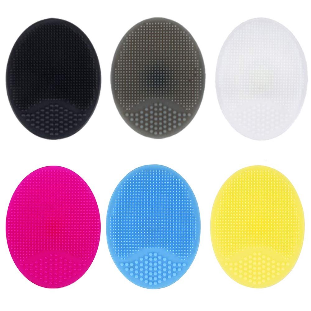 6PCS Silicone Face Scrubbers Exfoliating Brush Silicone Face Cleaner and Massager Brush Facial Cleansing Brush Pad Blackhead Removing Scrubber