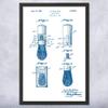 Framed Shaving Brush Print, Barber Shop Art, Barber Gift, Bathroom Decor, Stylist Gift, Salon Wall Art, Shaving Gift Blue & White (12x16) view 1