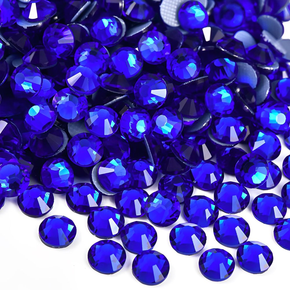 Jollin Hot Fix Crystal Flatback Rhinestones Glass Diamantes Gems 7.2mm(34ss 288pcs, Sapphire)