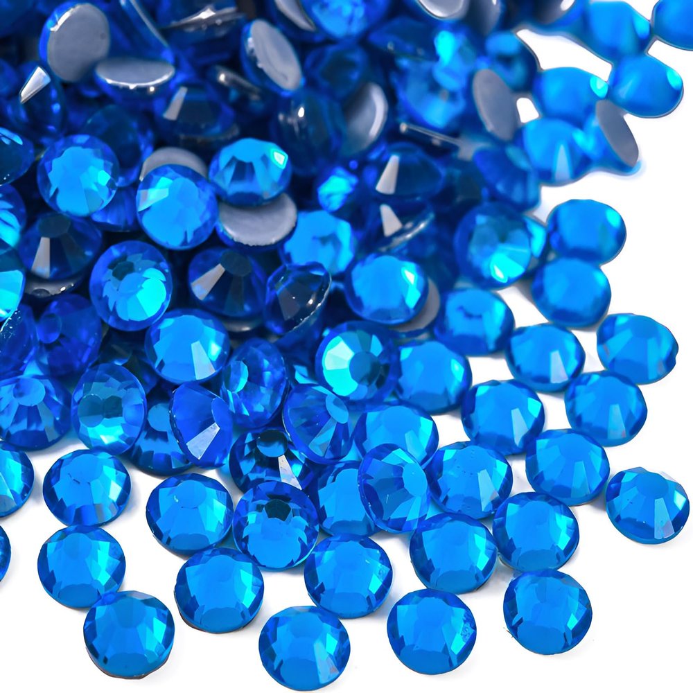 Jollin Hot Fix Crystal Flatback Rhinestones Glass Diamantes Gems 7.2mm(34ss 288pcs, Capri Blue)