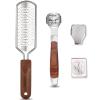 Colossal Foot Rasp & Wood Handle Callus Shaver (10 Replacement & 1 File Foot Heads), Pedicure Foot File Kit, Heel Scraper for Feet, Foot File Callus Remover view 1