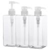 Suream 22oz/650ml Refillable Shampoo Bottle for Shower, Large Capatity Conditioner Dispensers for Bathroom, Plastic Pump Press Bottles for Lotion, Body Moisturizer, Massage Oil, Hand Wash, Soap, 3Pack view 1