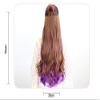 Aimeely Women Long Curly 20 Inch Ombre One Piece Hair Extension Synthetic Clip In Hairpieces Light Brown + Blue view 2