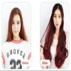 Aimeely Women Long Curly 20 Inch Ombre One Piece Hair Extension Synthetic Clip In Hairpieces Light Brown + Blue view 3