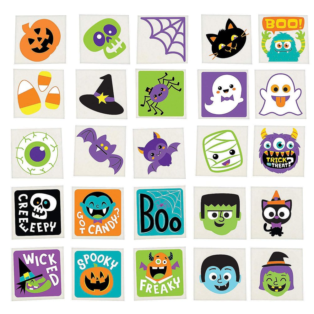 Bulk Halloween Tattoo Assortment - Apparel Accessories - 500 Pieces
