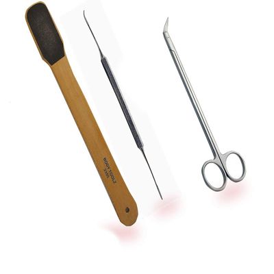 EZ Reach Foot File, Ingrown Toenail File & Long Handle Toenail Scissor l Body Toolz