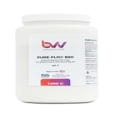 BVV Pure-Flo B80 Natural Bentonite for Bleaching & Decolorizing Edible Oils-1000 Gram