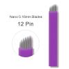 50pcs Purple Microblading blades Nano 0.16mm Semi Permanent Makeup Eyebrow Tattoo needles 12 Slope (12F) view 2