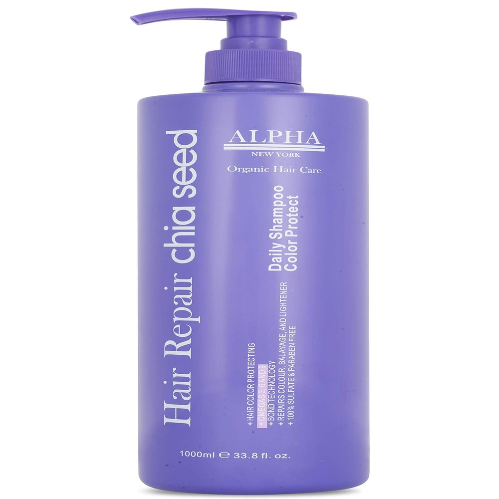 ALPHA NEW YORK Shampoo Color Protect Daily Hair repair Chia Seed 100% sulfate & Paraben Free 1000ml