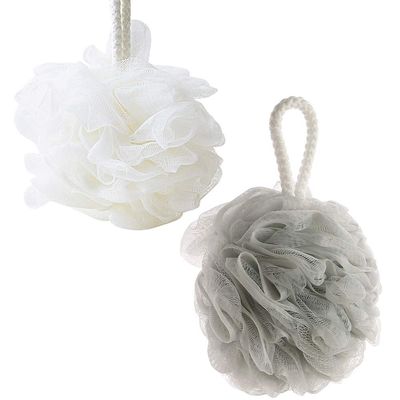 ZONGR Mesh Poufs Bath And Shower Sponge Loofahs Balls Exfoliating Mesh Shower Supplies 2PackGW)