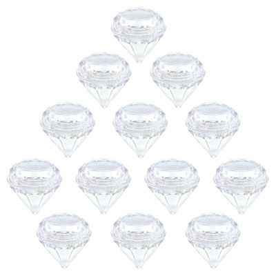 Ewanda store 100Pcs 5Gram Empty Diamond Shape Plastic Clear Cosmetic Refillable Pot Jars Bottles Make up Cosmetic Containers with Lids for Eye Shadow Lip Balm Face Creams Lotion Nail Powder