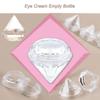 Ewanda store 100Pcs 5Gram Empty Diamond Shape Plastic Clear Cosmetic Refillable Pot Jars Bottles Make up Cosmetic Containers with Lids for Eye Shadow Lip Balm Face Creams Lotion Nail Powder view 3