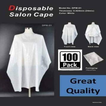 100 CT Salon Cape Waterproof Hair Dye Cutting Coloring Apron White