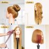 MEIBR Mannequin Head 100% Real Hair Styling Training 24-27inch Manikin Cosmetology Hairdressing Doll With Free Clamp Female+Braid Set (27#) view 3