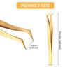 3 Pieces Volume Tweezers Eyelash Extension Tweezers Curved 6A Tip False Lash Tweezers Stainless Steel Precision Tweezers for Individual and 3D 6d Volume Eyelash Extension (Gold) view 2