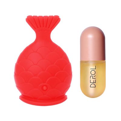 MonLiya Lip Plumper Tool+Lip Plumper Gloss Set,Fish Shape Lip Enhancer Plumper Device Natural Pout Mouth Tool Lip Serum Care Moisturizing Lip Plumping Big Sexy Mouth